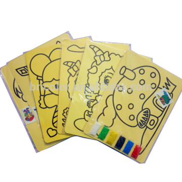 Medium size 16.2x11.7cm Colorful children sand painting card Sand painting